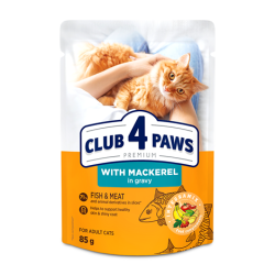 CLUB 4 PAWS PREMIUM DLA DOROSŁYCH KOTÓW Z MAKRELĄ 100G